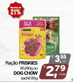 Cometa Supermercados Ração friskies 85/80g ou dog chow sachê 85g oferta