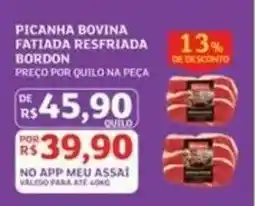 Assaí Atacadista Picanha Bovina Fatiada Resfriada Bordon oferta