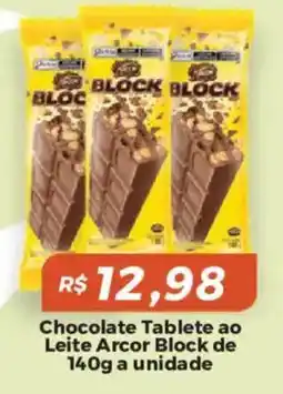 Mart Minas Chocolate Tablete ao Leite Arcor Block oferta