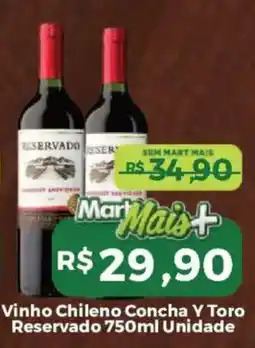 Mart Minas Vinho Chileno Concha Y Toro Reservado oferta