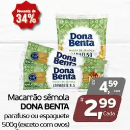 Cometa Supermercados Macarrão sêmola dona benta oferta