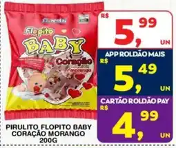 Roldão Pirulito flopito baby coração morango oferta
