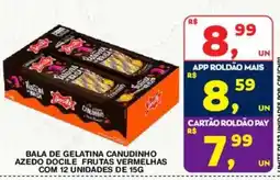 Roldão Bala de gelatina canudinho azedo docile frutas vermelhas oferta