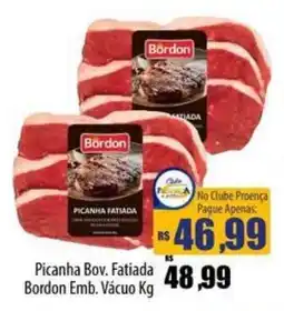 Proença Supermercados Picanha bov. fatiada oferta