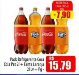 Proença Supermercados Pack Refrigerante Coca Cola Pet 2l + Fanta Laranja oferta