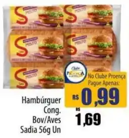 Proença Supermercados Hambúrguer Cong. Bov/Aves Sadia oferta