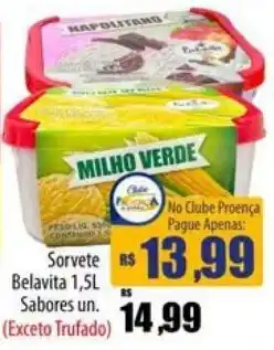 Proença Supermercados Sorvete Belavita 1,5L Sabores un. oferta