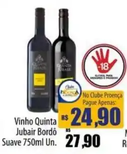 Proença Supermercados Vinho Quinta Jubair Bordô Suave oferta