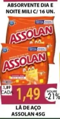 Absorvente dia e noite mili