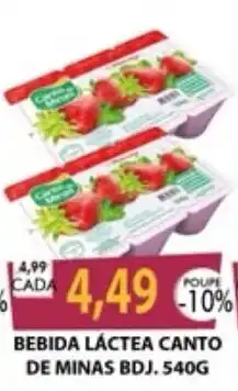 Santa Cruz Supermercados bebida láctea canto de minas bdj oferta