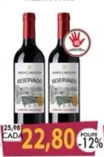 Santa Cruz Supermercados vinho tinto reservado oferta