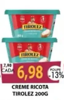 Santa Cruz Supermercados creme ricota tirolez oferta