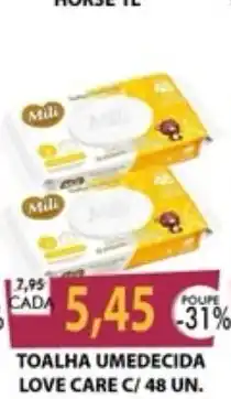 Santa Cruz Supermercados Toalha umedecida love care c/ 48 un. oferta