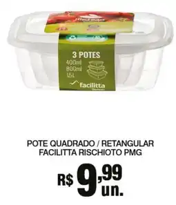Supermercados Alvorada Pote quadrado / retangular facilitta rischioto pmg oferta