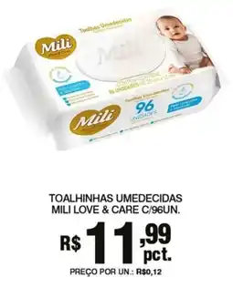 Supermercados Alvorada Toalhinhas umedecidas mili love & care c/96un. oferta