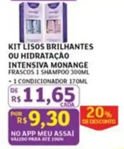 Assaí Atacadista kit lisos brilhantes ou hidratação intensiva monange oferta