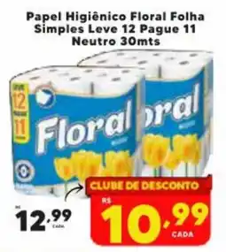 Nidobox Papel Higiênico Floral Folha Simples Neutro oferta