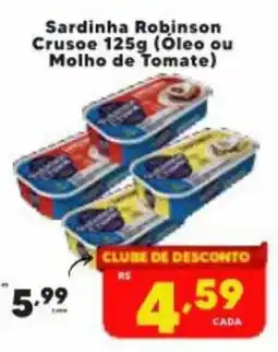 Nidobox Sardinha robinson crusoe 125g (oleo ou molho de tomate) oferta