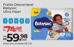 Super Luna Frada Descartável Babysec Ultra Hiper oferta