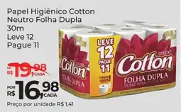 Super Luna Papel Higiênico Cotton Neutro Folha Dupla oferta