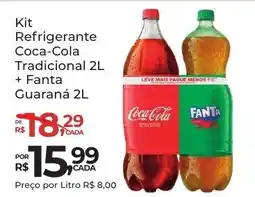 Super Luna Kit Refrigerante Coca-Cola Tradicional 2L + Fanta Guaraná 2L oferta