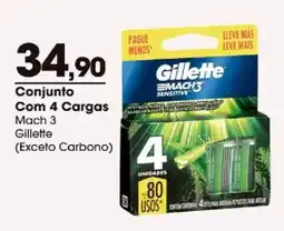Zaffari Conjunto com 4 cargas mach 3 gillette oferta