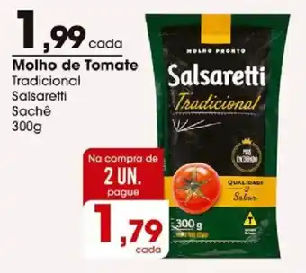 Molho de tomate tradicional salsaretti sachê