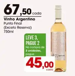 Zaffari Vinho Argentino Punto Final oferta