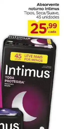 Carrefour Absorvente noturno Intimus Tipos, Seca/Suave oferta