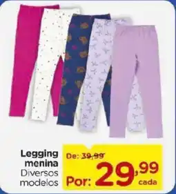 Carrefour Legging menina Diversos modelos oferta
