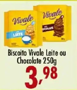 Confiança Supermercados Biscoito Vivale Leite ou Chocolate oferta