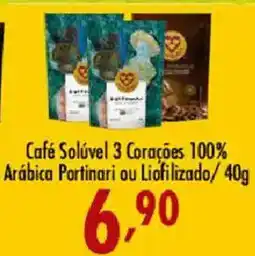 Confiança Supermercados Café Solúvel 3 Corações 100% Arábica Portinari ou Liofilizado oferta
