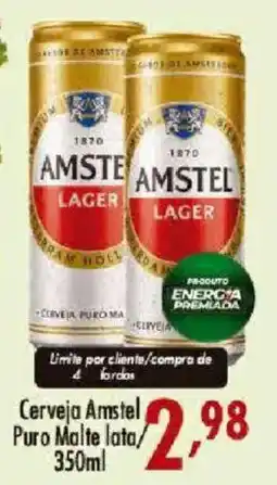 Confiança Supermercados Cerveja Amstel Puro Malte lata oferta