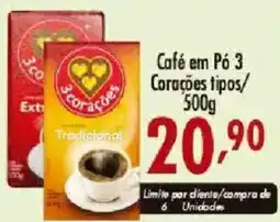 Confiança Supermercados Café em Pó 3 Corações tipos oferta