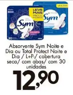 Confiança Supermercados Absorvente sym noite e dia ou total protect noite e dia / l+p-/ cobertura seca/ com abas oferta