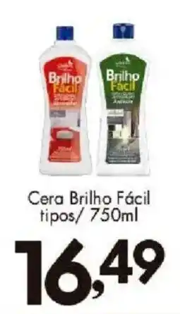 Confiança Supermercados Cera Brilho Fácil tipos oferta