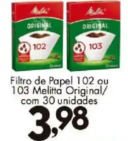Confiança Supermercados Filtro de Papel 102 ou 103 Melitta Original oferta