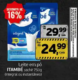 Cometa Supermercados Leite em pó itambé sachê 750g oferta