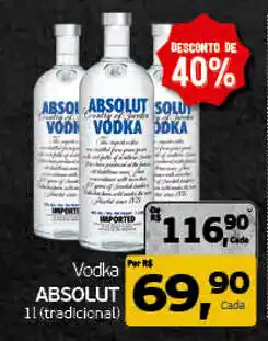 Cometa Supermercados Vodka absolut 1l (tradicional) oferta
