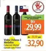 Atacadão Vinho chileno 3 medallas oferta