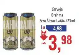 Supermercados BH Cerveja brahma zero álcool latão oferta