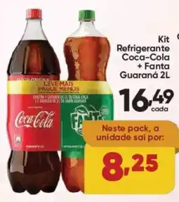 Lopes Supermercados Kit Refrigerante Coca-Cola + Fanta Guaraná 2L oferta