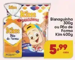 Lopes Supermercados Bisnaguinha ou Pão de Forma Kim oferta