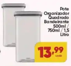Lopes Supermercados Pote Organizador Quadrado oferta