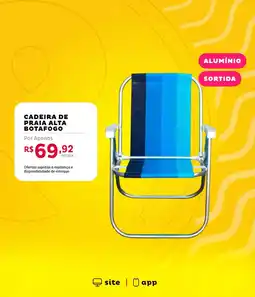 Casa e Vídeo cadeira de praia alta botafogo oferta
