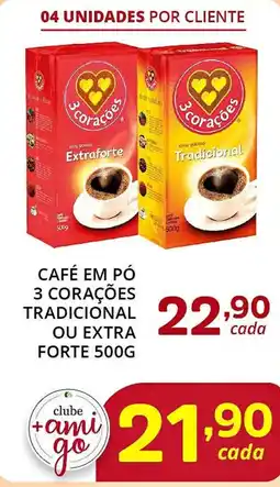 Supermercados Guanabara Café em pó 3 corações tradicional ou extra forte oferta