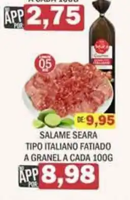 Supermercados Mendonça Salame seara tipo italiano fatiado oferta