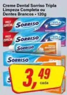 Rede Supermarket Creme Dental Sorriso Tripla Limpeza Completa ou Dentes Brancos oferta