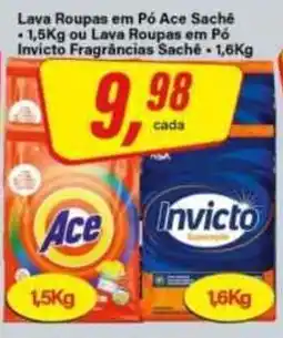 Rede Supermarket Lava Roupas em Pó Ace Sachê ou lava roupas em po invicto fragrancas sache oferta