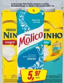 Rede Supermarket Leite longa vida ninho integral, levinho semidesnatado ou molico desnatado uht oferta